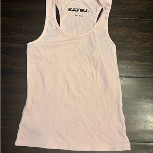 Katie J NYC Light Pink Ribbed Tank Top -XL/14